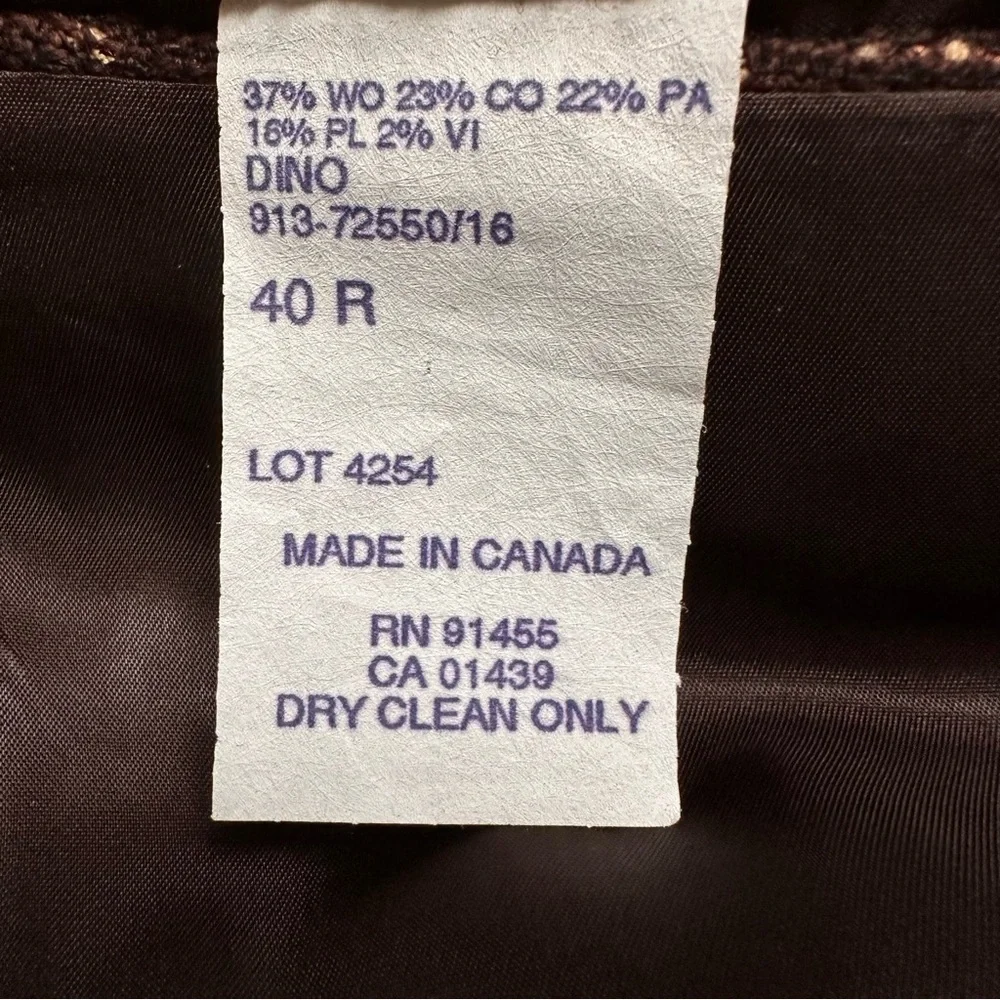 Vintage Al Barden Tweed Blazer 40R Brown Textured Wool Sport Coat
